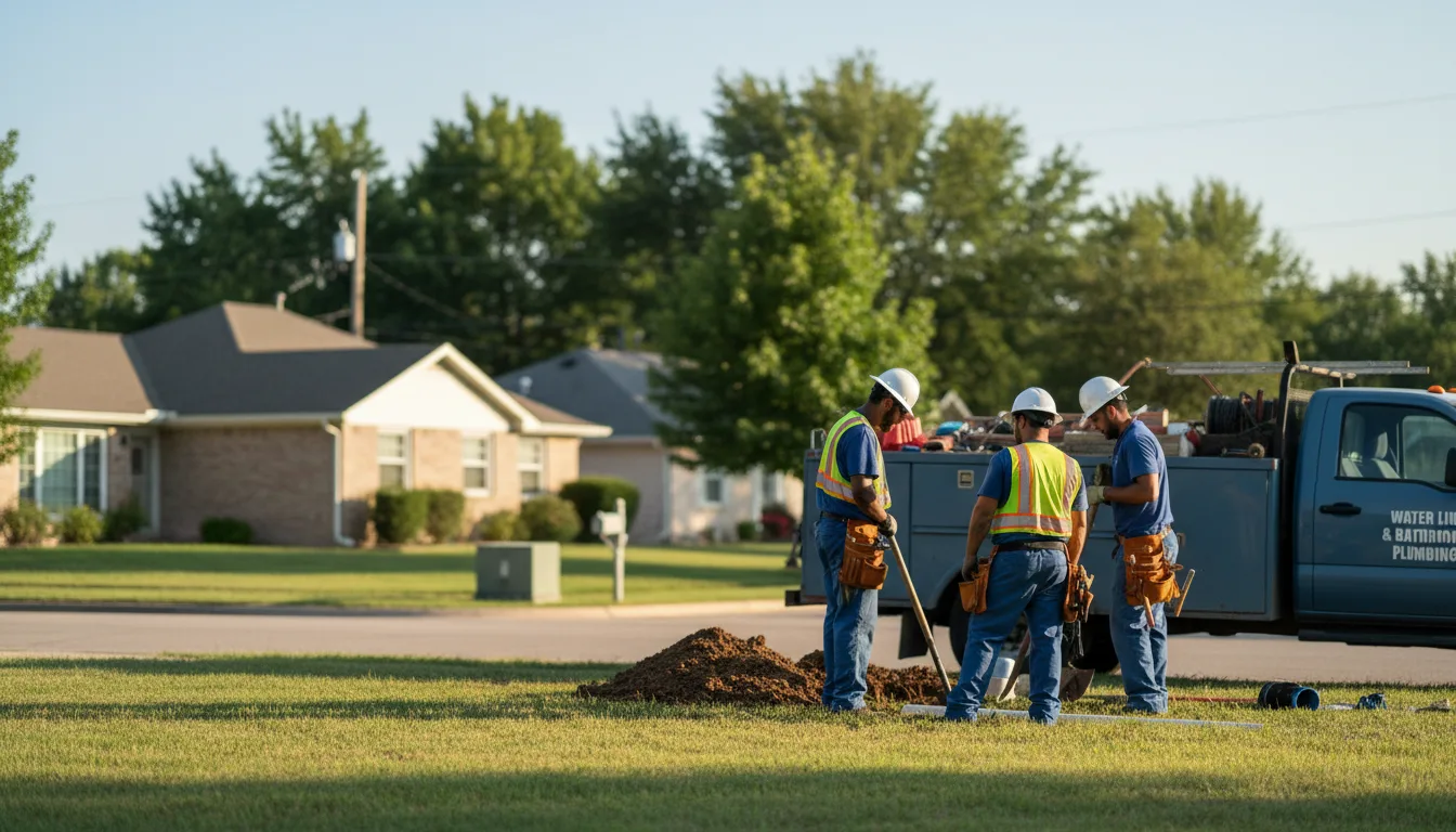 Residential water line and bathroom plumbing service in Harwood, MO